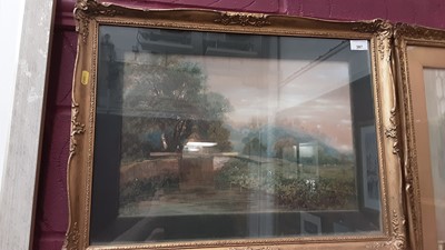 Lot 387 - Victorian W. Taunton, watercolour study, a river with a lock, signed and dated 1870, in glazed frame