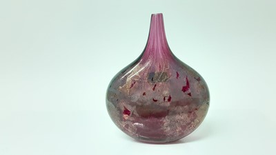 Lot 1148 - Isle of Wight pink azurene glass fish vase