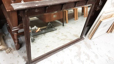 Lot 953 - Old Oak framed overmantel with bevelled mirror plate, 119cm wide, 84cm high