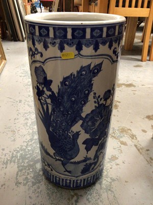 Lot 598 - Chinese blue and white umbrella stand