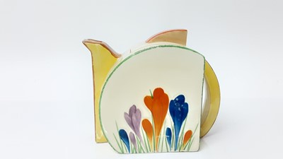 Lot 1130 - Clarice Cliff Stamford Bizarre range Crocus pattern teapot