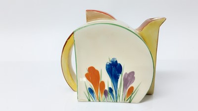 Lot 1130 - Clarice Cliff Stamford Bizarre range Crocus pattern teapot