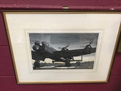 Lot 219 - Stanley T Gleed (20th century) group of three watercolours depicting aircraft, each signed and two titled, the largest 34 x 46cm, glazed frames