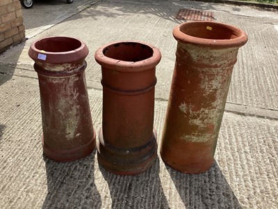 Lot 1040 - Three Victorian terracotta Chimney pots