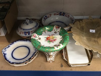 Lot 76 - Murano glass table centre and lot decorated china