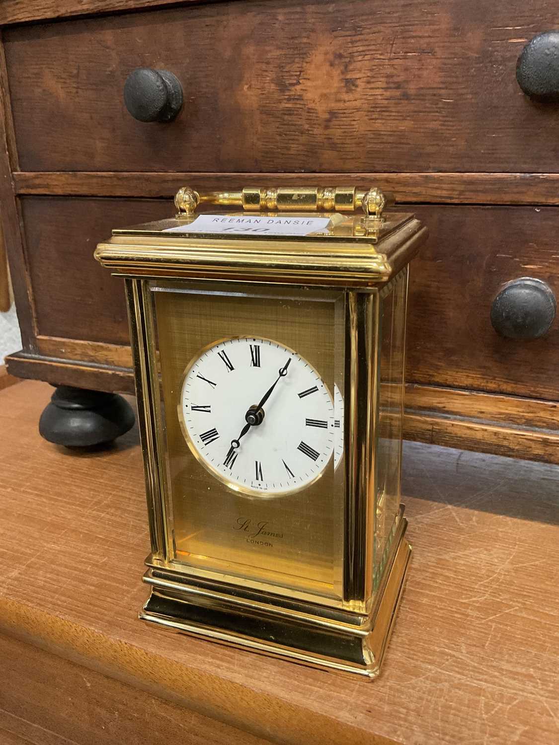 Lot 130 - Brass carriage clock by St. James London