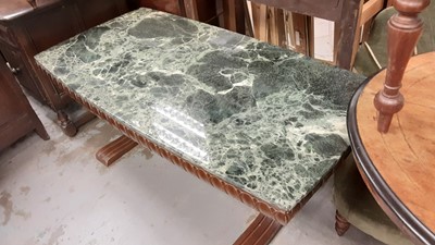 Lot 1009 - Modern coffee table with faux marble top, 133cm wide, 68cm deep, 55cm high