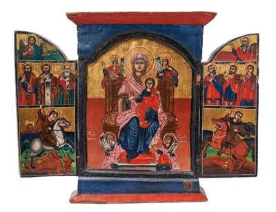 Lot 775 - Antique Greek triptych icon