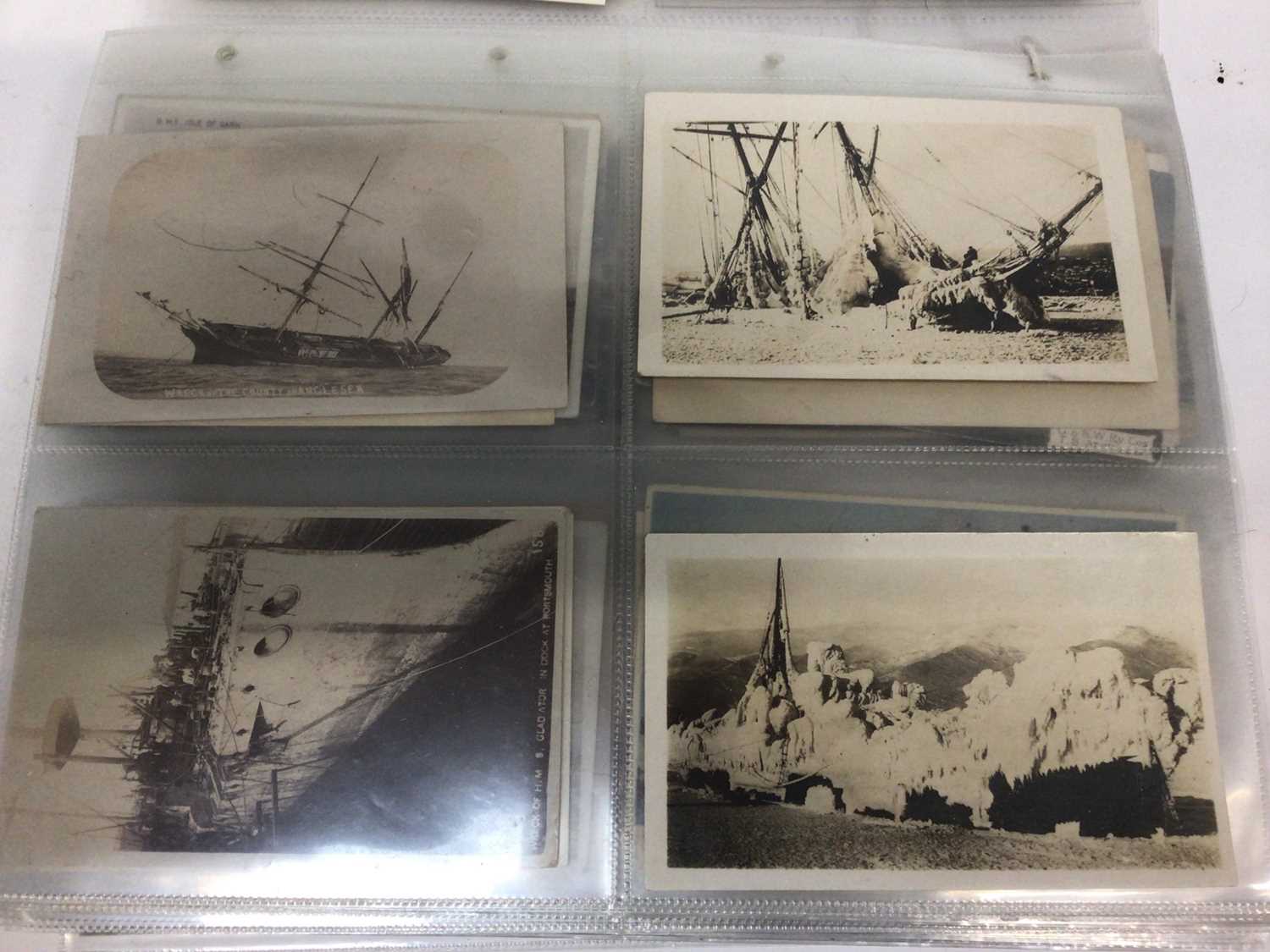 Lot 1403 - Postcards - Shipping collection included many identified liners, steam ships, wrecks, stranded vessels, Naval, submarines, Tuck's Our Navy and others. ( 200)