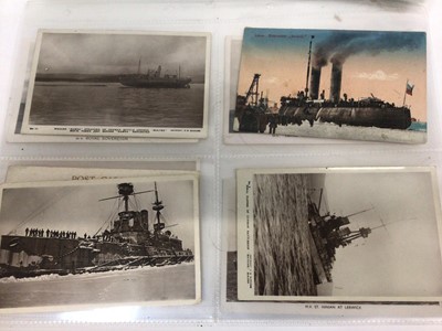 Lot 1403 - Postcards - Shipping collection included many identified liners, steam ships, wrecks, stranded vessels, Naval, submarines, Tuck's Our Navy and others. ( 200)