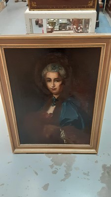 Lot 25 - 19th century oil on canvas portrait of a lady, in gilt frame