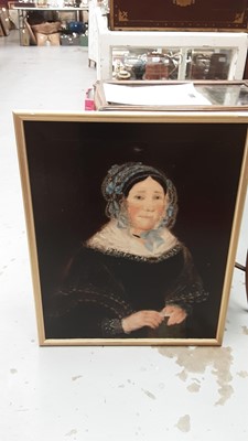 Lot 26 - 19th century Naive school oil on canvas portrait of a lady