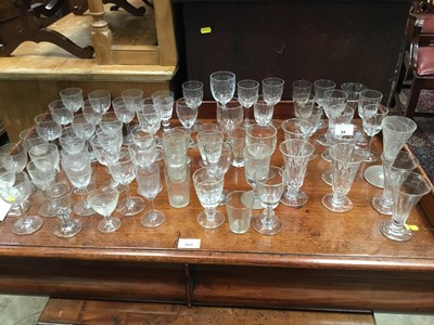 Lot 94 - Lot 19th century and later wine glasses and glassware