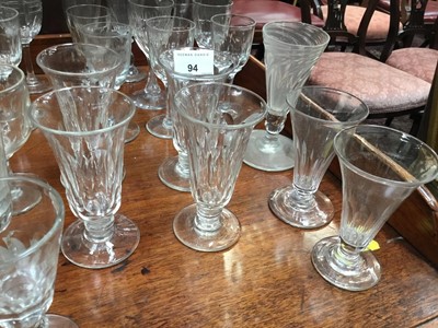 Lot 94 - Lot 19th century and later wine glasses and glassware