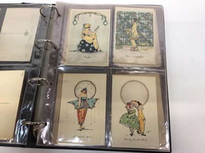 Lot 1408 - Postcards - Art Deco artist drawn cards by C. E. Shand including The Cigarette, The Fairy Queen, Madame Pom-Pom, His First Proposal, The Nautch Girl and other. (30).