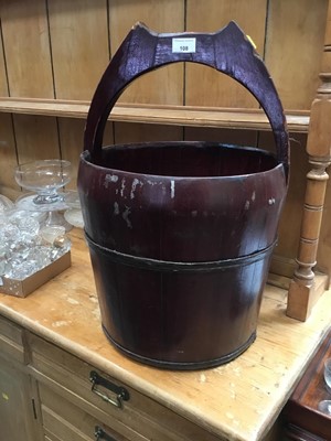 Lot 108 - Oriental iron bound wooden bucket
