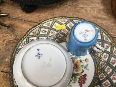 Lot 109 - Sevres-style porcelain cabinet cup and saucer and plate
