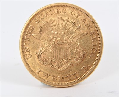 Lot 410 - U.S. - Gold Liberty $20 (Double eagle) 1852 (N.B. Obv: Reverse field marks & scratches noted) otherwise AVF (1 coin)