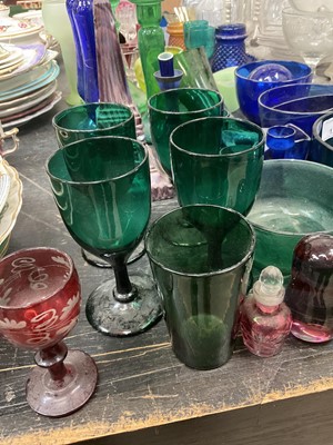 Lot 128 - Collection of Victorian and later tinted and coloured glassware