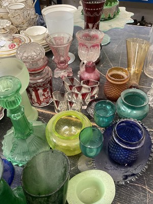 Lot 128 - Collection of Victorian and later tinted and coloured glassware