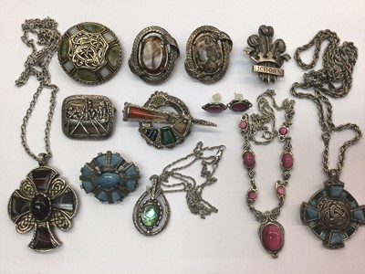 Lot 696 - Collection of Miracle brooches, pendants and pair earrings