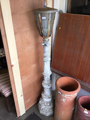 Lot 1059 - Concrete garden light in the form of a Victorian street light.