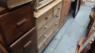 Lot 841 - Pine chest of two short and three long drawers