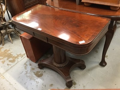 Lot 1100 - Regency mahogany card table with fold over top