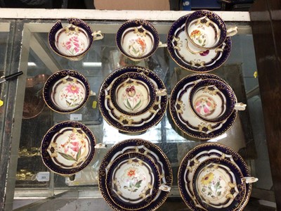 Lot 87 - Victorian floral painted tea cups and saucers