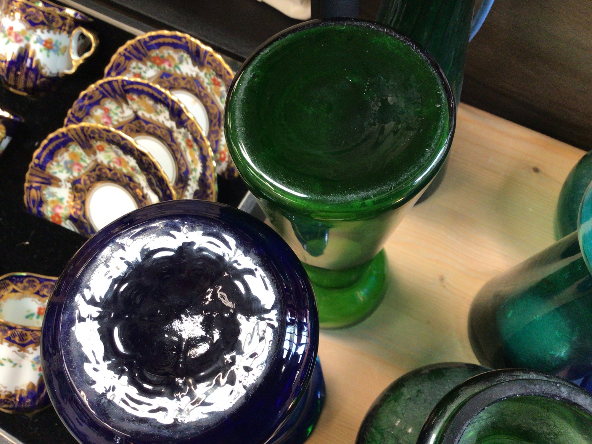 Lot 117 Collection of coloured glass hyacinth vases