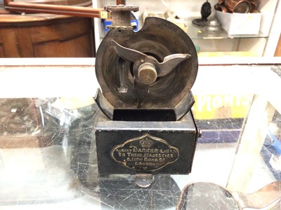 Lot 649 - Antique desktop pencil sharpener with plaque reading 'Albert Barker Limtd / To Their Majesties / 5, New Bond St / London / W'