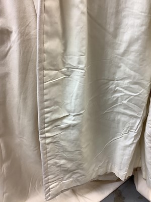 Lot 119 - Two pairs of Cream lining mix triple pinch pleat lined and interlined curtains (4) pleated tops measuring 82cm x2  ,77cm ,70cm length approximately 210cm