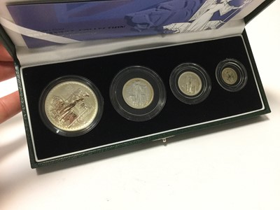 Lot 418 - G.B. - Royal Mint silver proof Britannia four coin set 2001 (N.B. Lighty toned, cased with Certificates of Authenticity) (1 coin set)