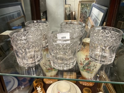 Lot 480 - Five 19th century cut glass tumblers