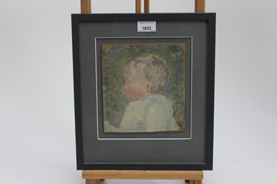 Lot 1022 - Attributed to Gwen John, oil on canvas, baby's head