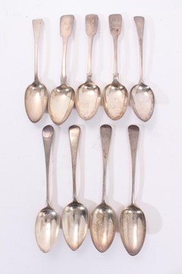 Lot 331 - Group of 19th century silver tablespoons
