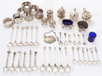 Lot 341 - Selection of miscellaneous English and other silver