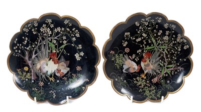 Lot 768 - Pair of good quality Japanese cloisonne dishes