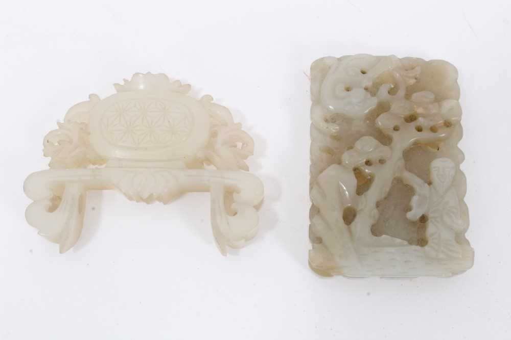 Lot 756 - Chinese jade pendant and another