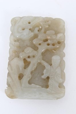 Lot 756 - Chinese jade pendant and another