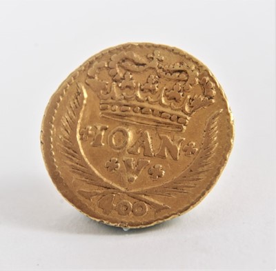 Lot 433 - Portugal - Gold 400 REIS of John V 1721 (N.B. Coin has been slightly creased in antiquity) otherwise GF-AVF (1 coin)