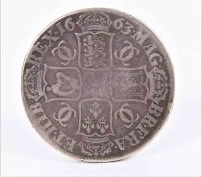 Lot 436 - G.B. - Silver Crown Charles II 1663 (N.B. Regnal year on edge in Roman figures) G-VG (1 coin)