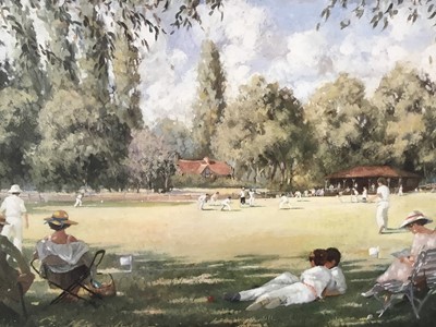Lot 127 - Sheree Valentine-Daines (b. 1959) signed limited edition print - Cricket scene