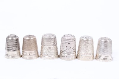 Lot 818 - Collection of forty-eight silver thimbles