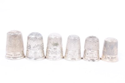 Lot 818 - Collection of forty-eight silver thimbles