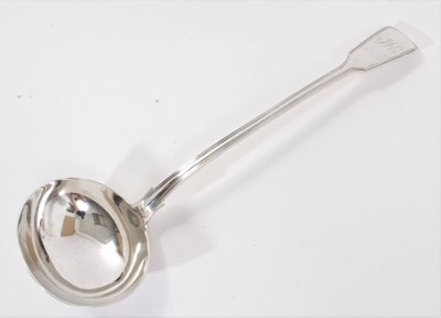 Lot 399 - William IV silver soup ladle