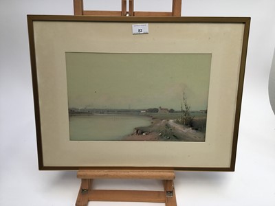 Lot 82 - William Barton Thomas (1877-1947) watercolour - estuary with Boston stump beyond
