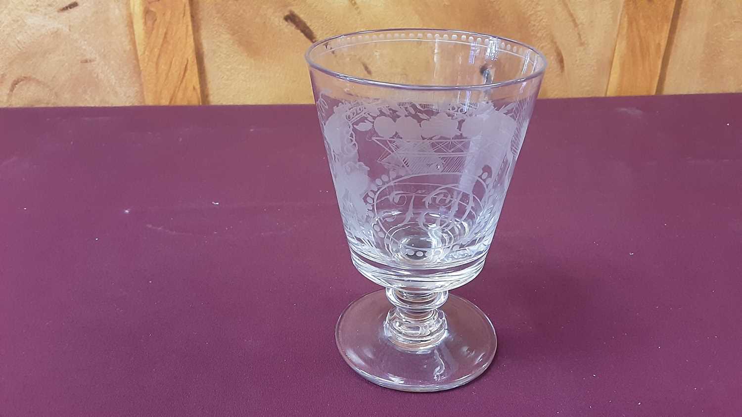 Lot 1144 - Regency engraved glass rummer