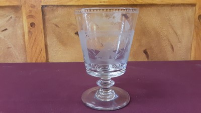 Lot 1144 - Regency engraved glass rummer