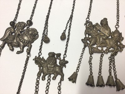 Lot 36 - Collection of ten old Chinese silver/white metal pendant necklaces